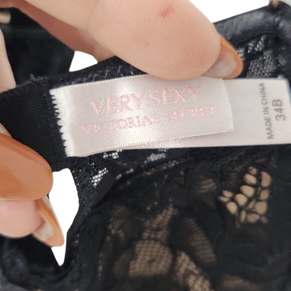 VTG VICTORIAS SECRET BLACK LACE LINGERIE CORSET GARTER WHIMSIGOTH WITCHY SZ 34B - Picture 10 of 13